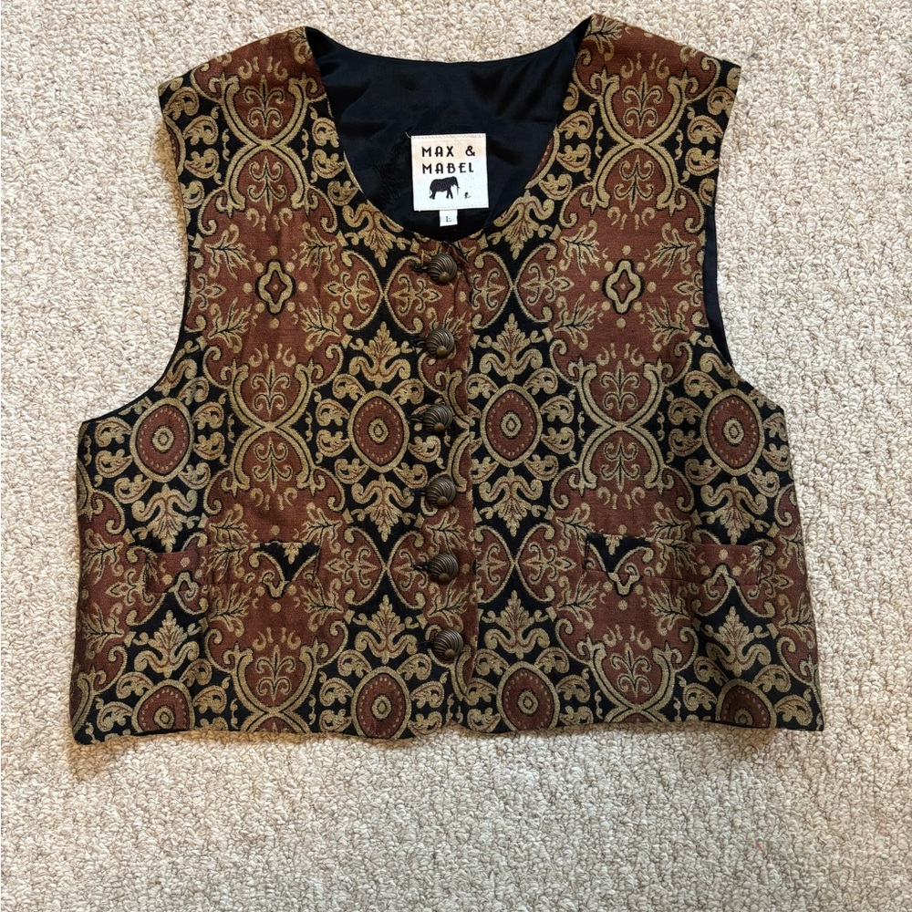 Women's Elegant Brown and Black Vest